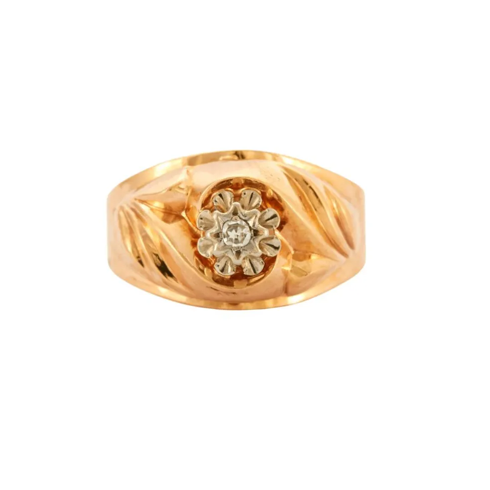 Bague or jaune et diamant