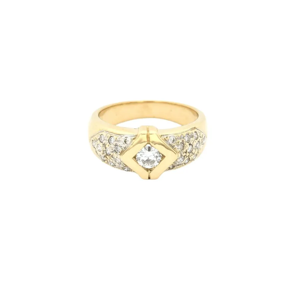 Bague or jaune et diamants