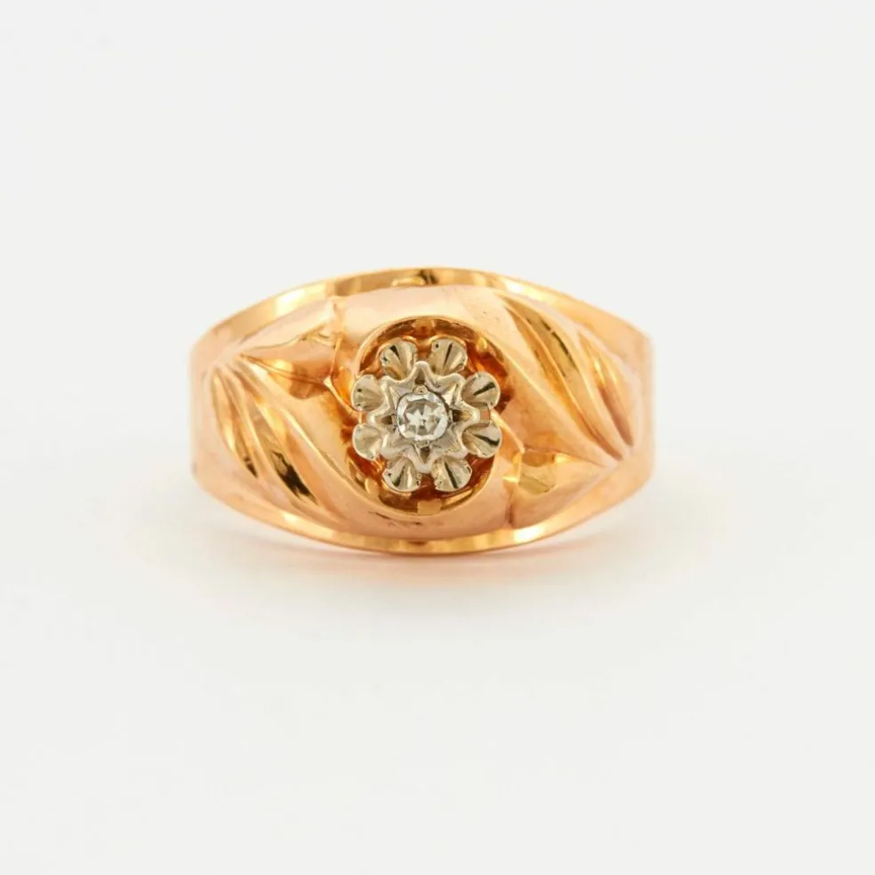 Bague or jaune et diamant