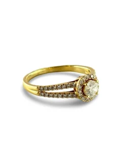 Bague or jaune et diamants
