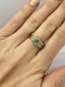 Bague or jaune et diamants 0,12 ct