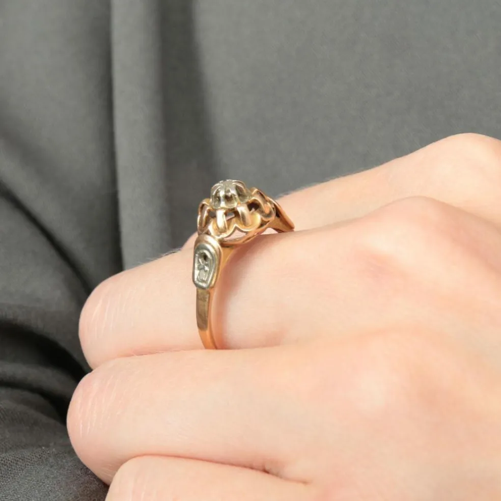 Bague or jaune et diamant