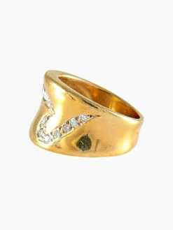 BAGUE OR JAUNE ET DIAMANTS