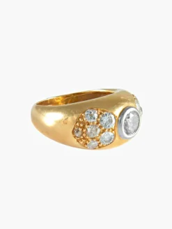 BAGUE OR JAUNE ET DIAMANTS