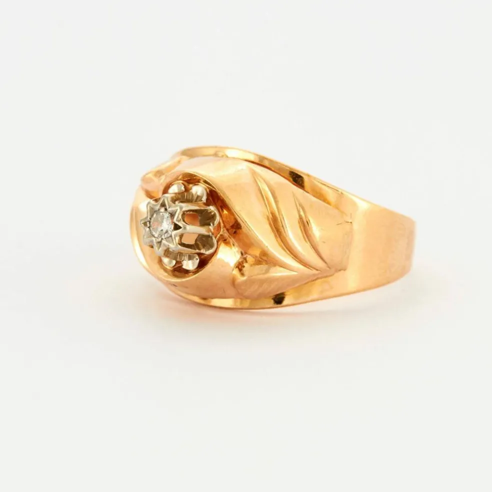 Bague or jaune et diamant