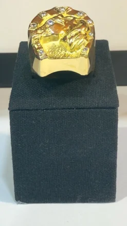 Bague or jaune et diamants , Fer à cheval