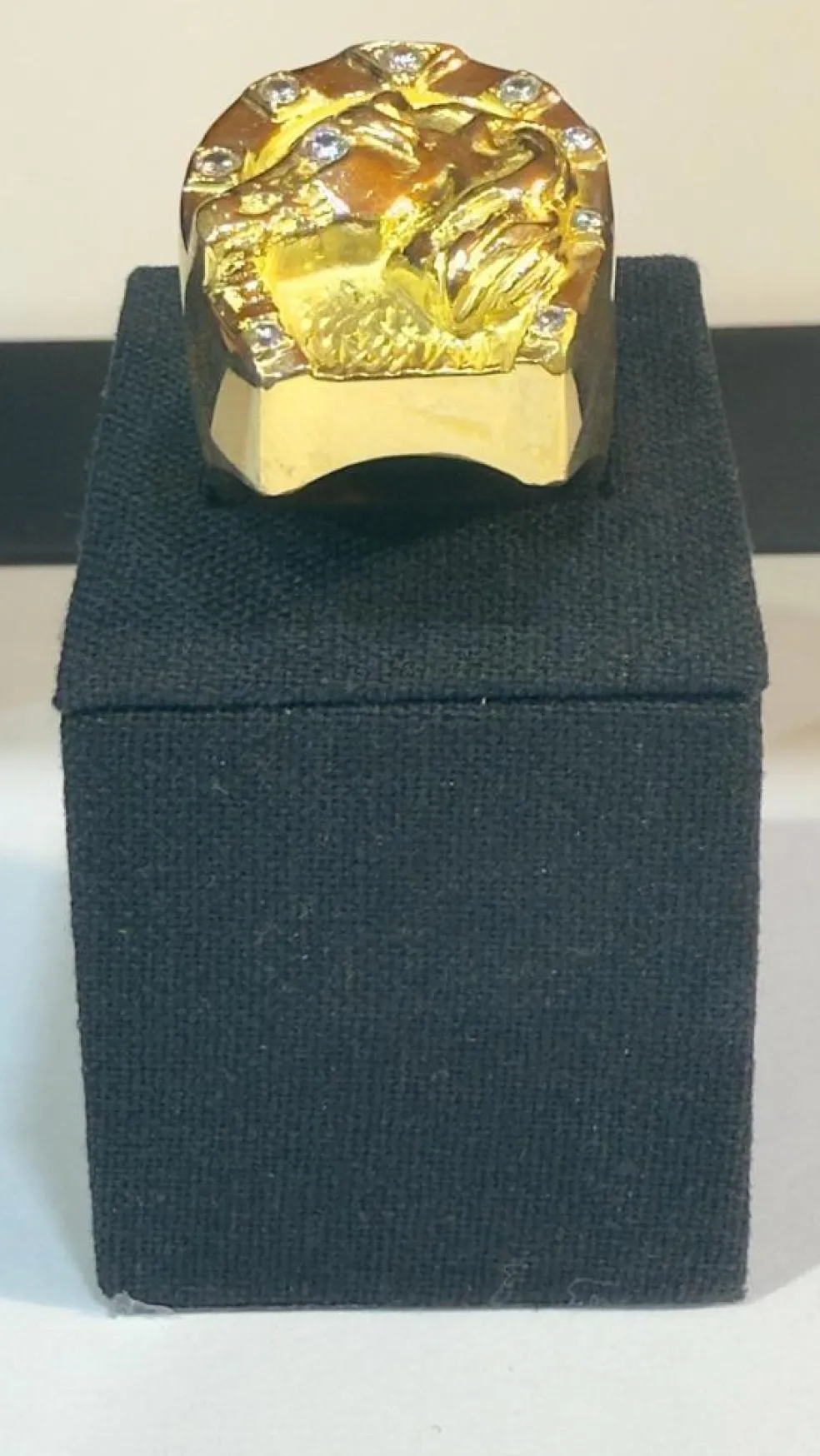 Bague or jaune et diamants , Fer à cheval