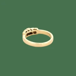 BAGUE OR JAUNE ET DIAMANTS.