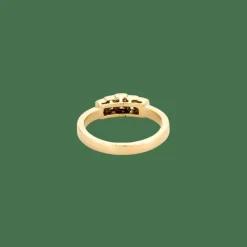 BAGUE OR JAUNE ET DIAMANTS.