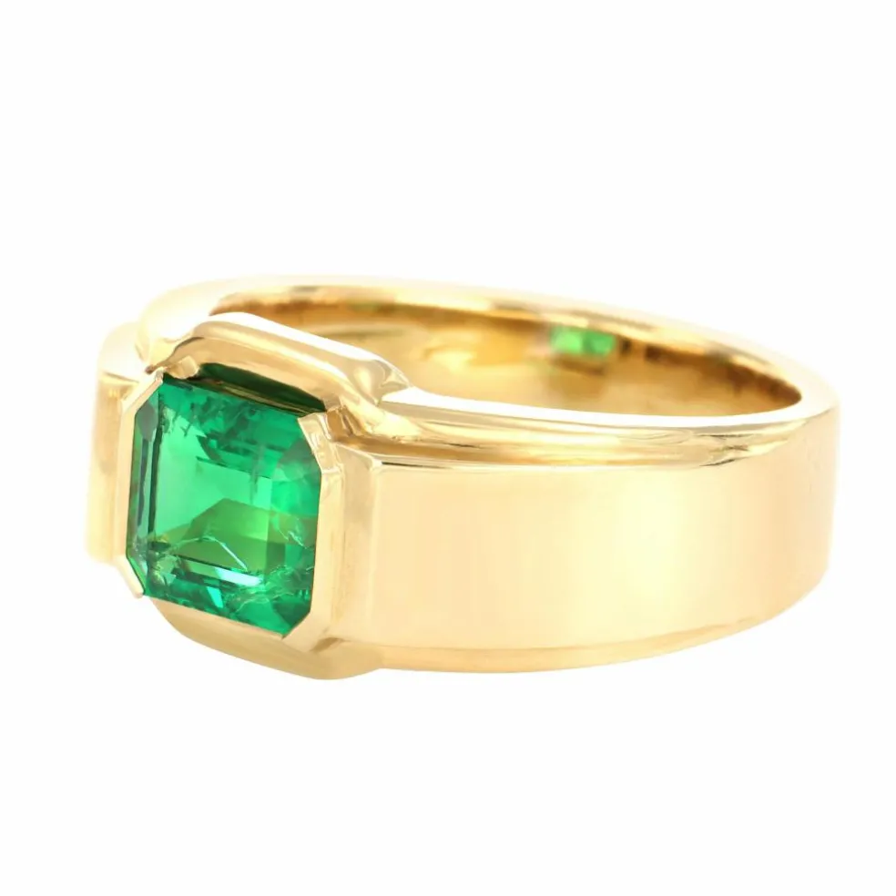 Bague Or Jaune et Emeraude