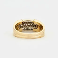 Bague or jaune et gris sertis de diamants