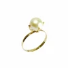 Bague or jaune et perle