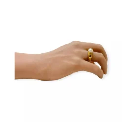 Bague or jaune et perle