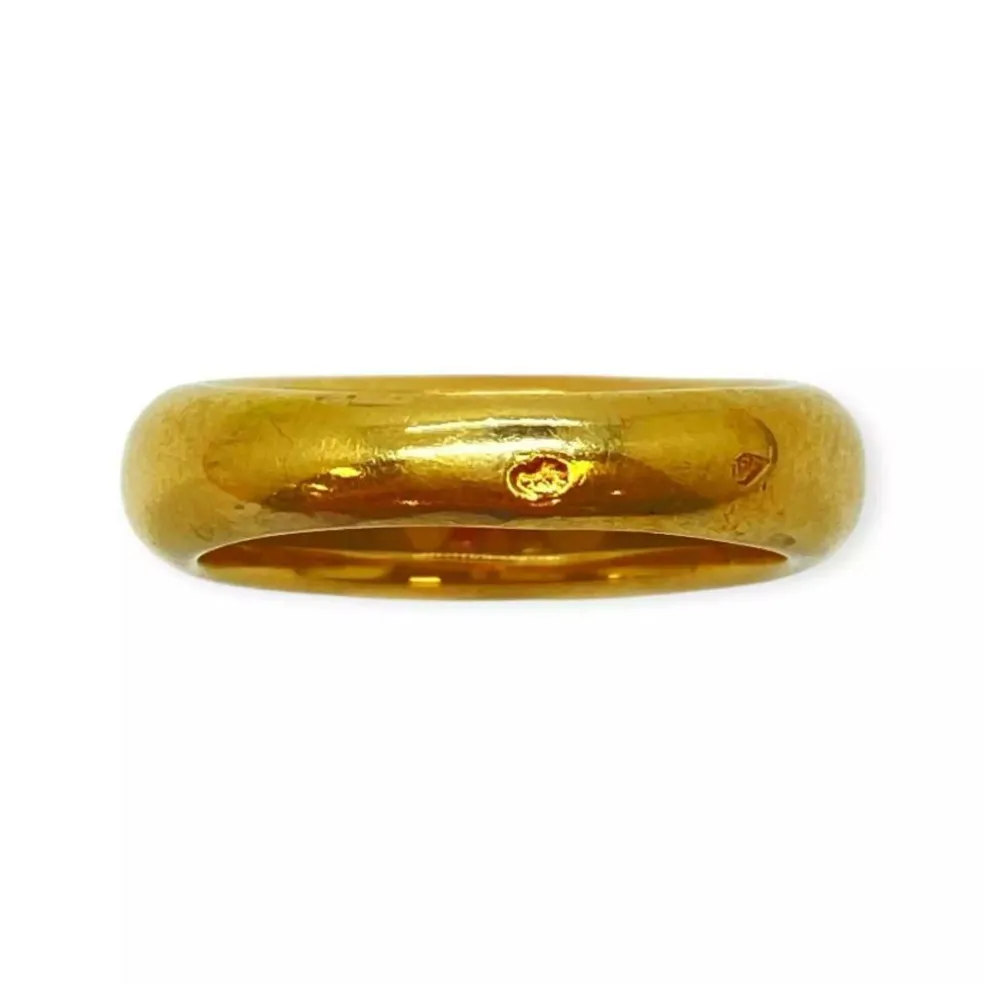 Bague or jaune et perle