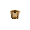 Bague or jaune et quartz fumé