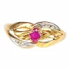 Bague or jaune et rubis