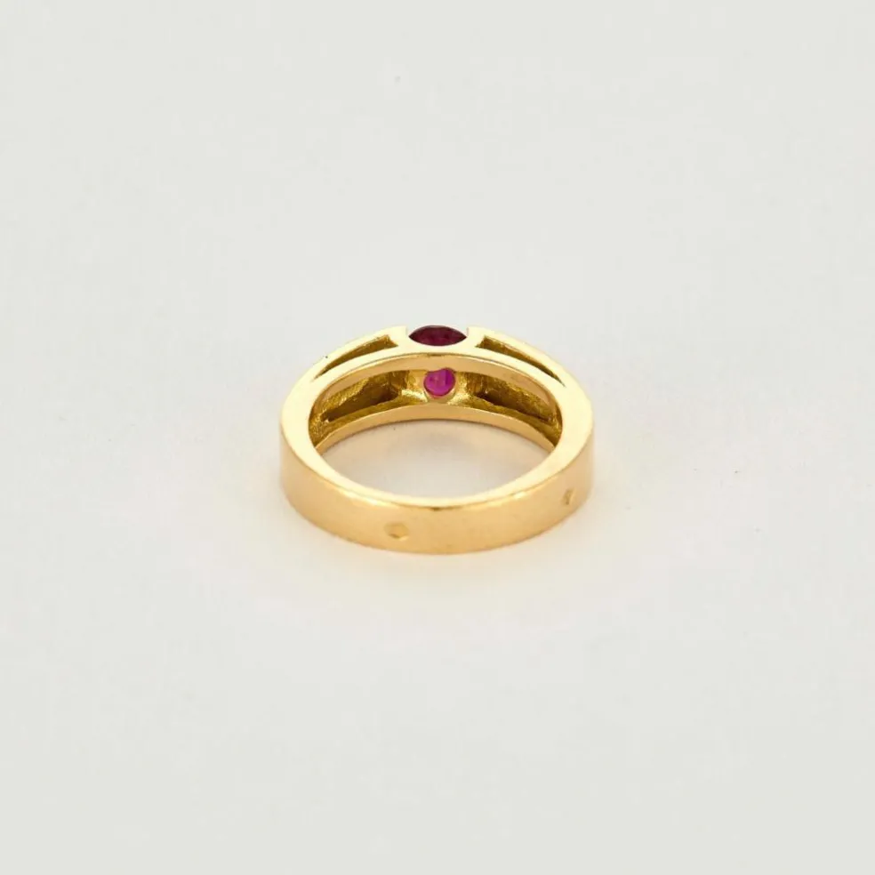 Bague or jaune et rubis
