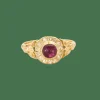 Bague or jaune et rubis cabochon
