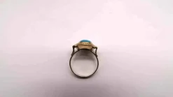 Bague or jaune et turquoise