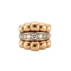 Bague Or Jaune Godronné Diamants