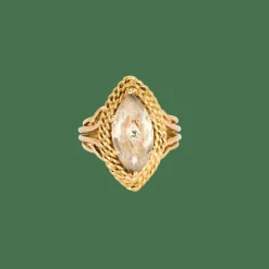 Bague or jaune goshenite