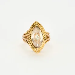 Bague or jaune goshenite