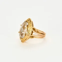 Bague or jaune goshenite