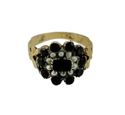 Bague or jaune grenat