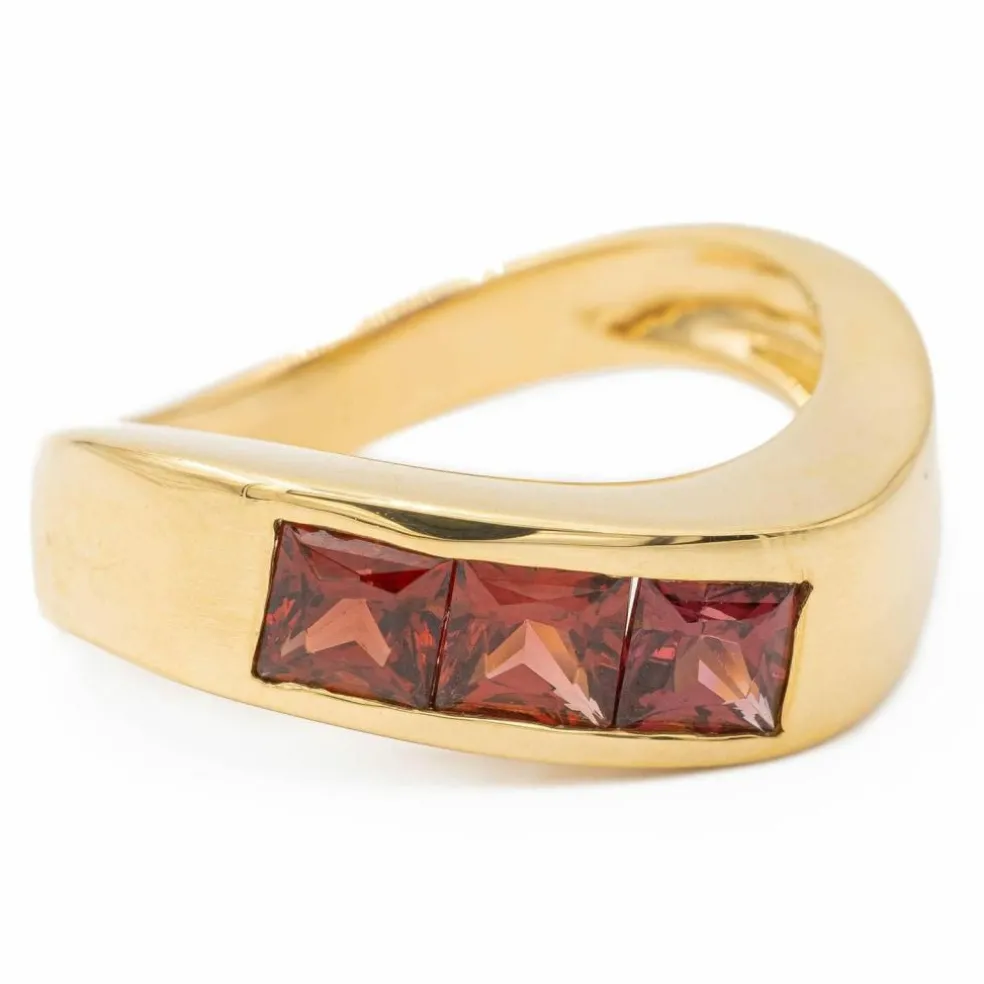 Bague Or jaune Grenat