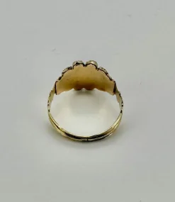 Bague or jaune grenat