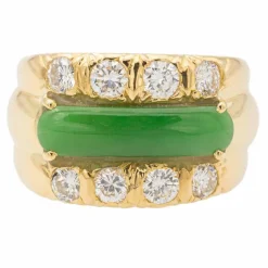 Bague Or jaune Jade Jadéite