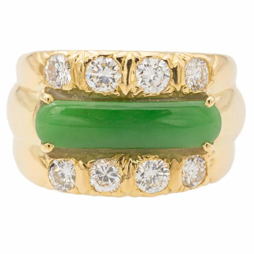Bague Or jaune Jade Jadéite