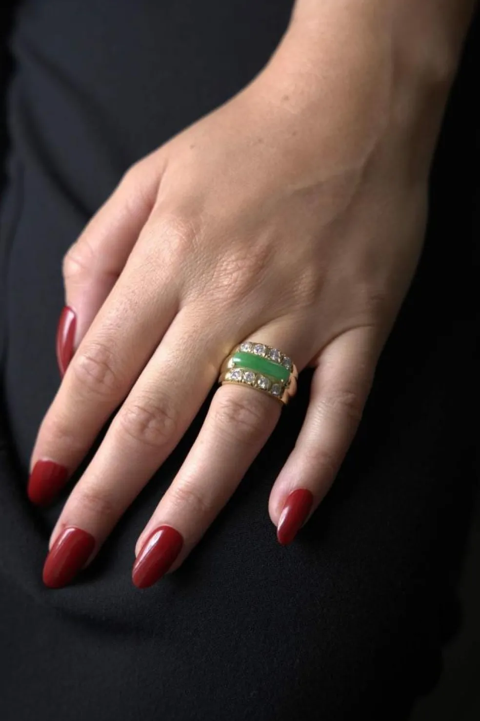 Bague Or jaune Jade Jadéite