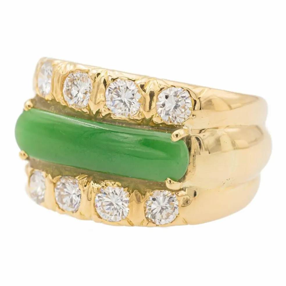 Bague Or jaune Jade Jadéite