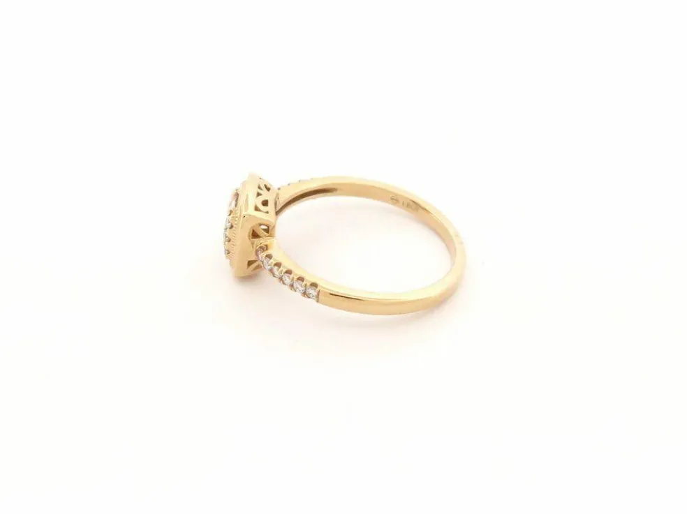 bague or jaune 18k 53 21 diamants 0.25ct 3.1 gr en
