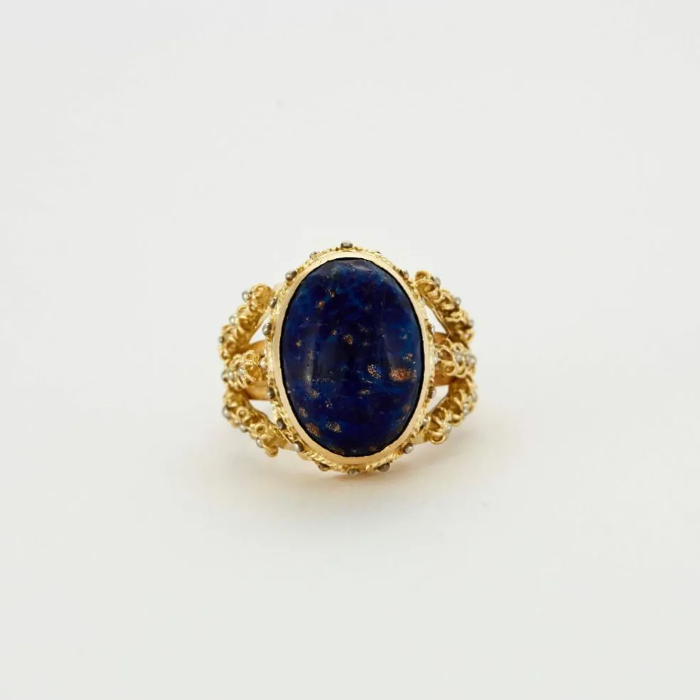 Bague Or jaune Lapis-lazuli