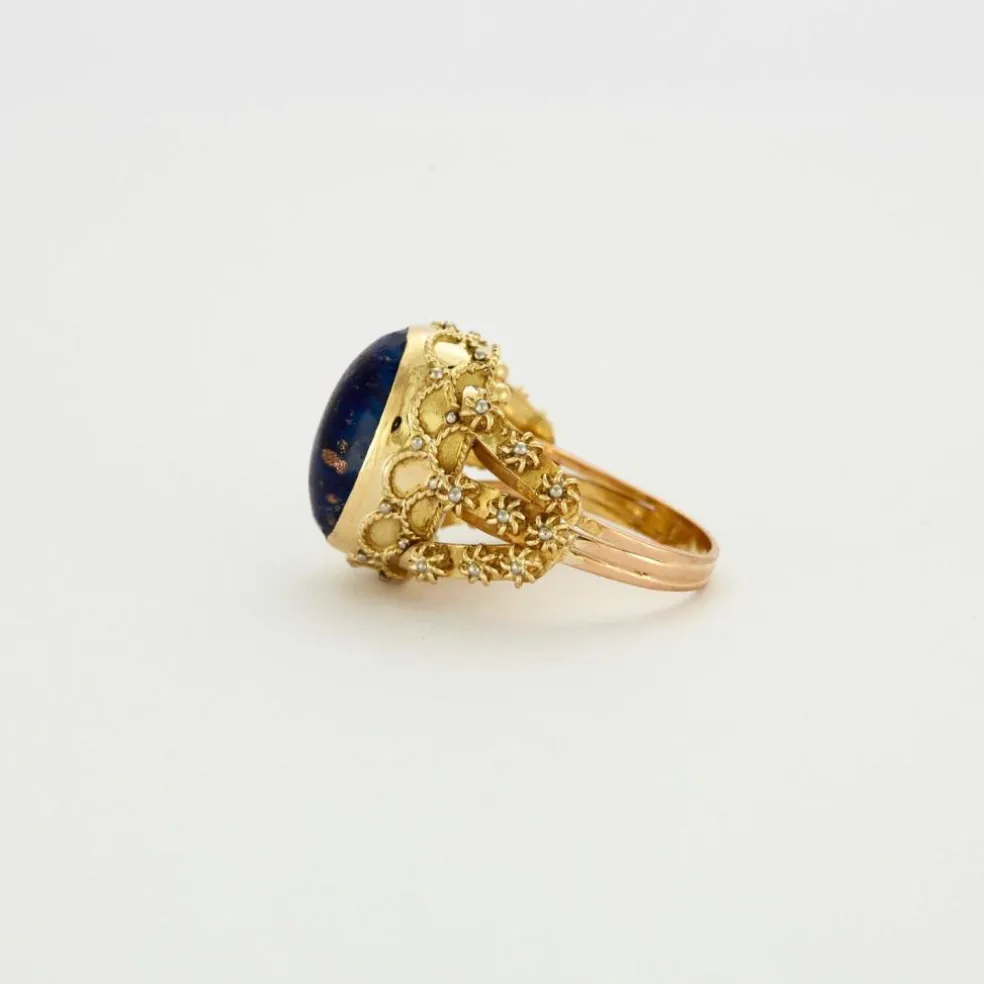 Bague Or jaune Lapis-lazuli