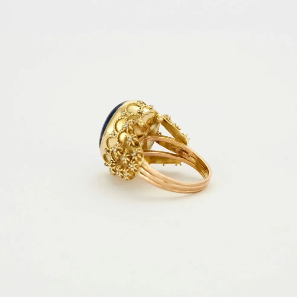 Bague Or jaune Lapis-lazuli