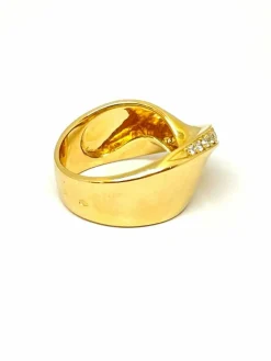 Bague or jaune Ligne de diamants