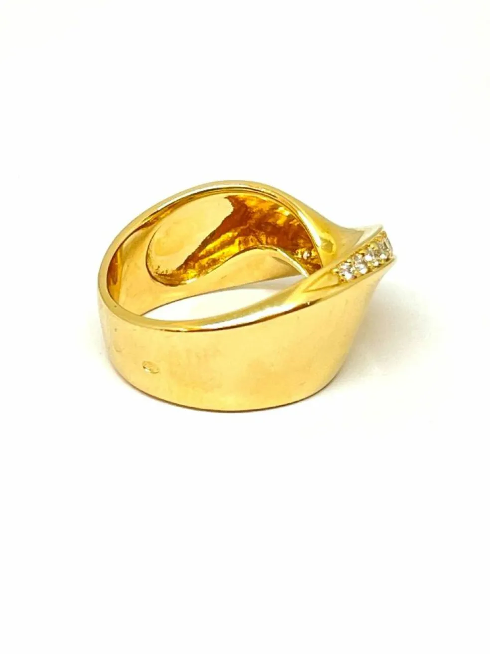 Bague or jaune Ligne de diamants
