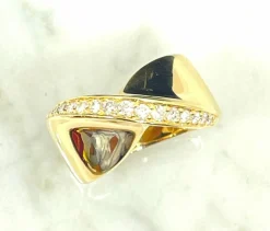 Bague or jaune Ligne de diamants
