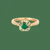 Bague or jaune émeraude