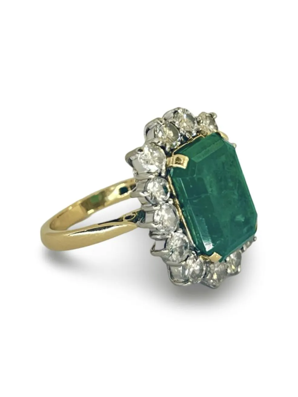 Bague or jaune émeraude 6,80 ct