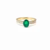 Bague or jaune émeraude et diamants