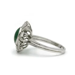 Bague or jaune émeraude et diamants
