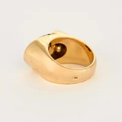Bague or jaune, émeraude et diamants