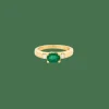 Bague or jaune émeraude ovale et diamants