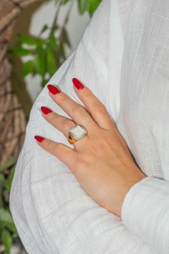 Bague Or jaune Nacre