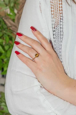 Bague Or jaune oeil-de-Tigre