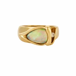 Bague or jaune opale